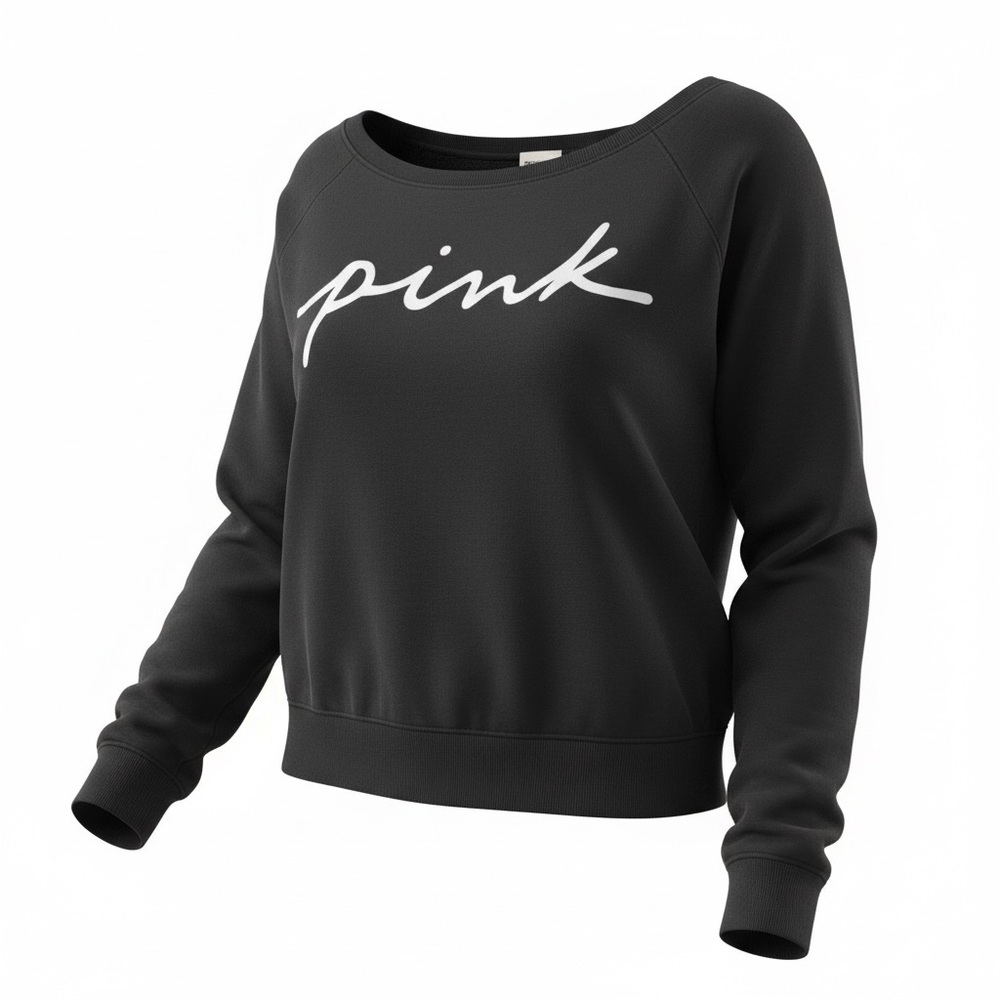PINK Victoria's Secret Black Off-the-Shoulder Sweater